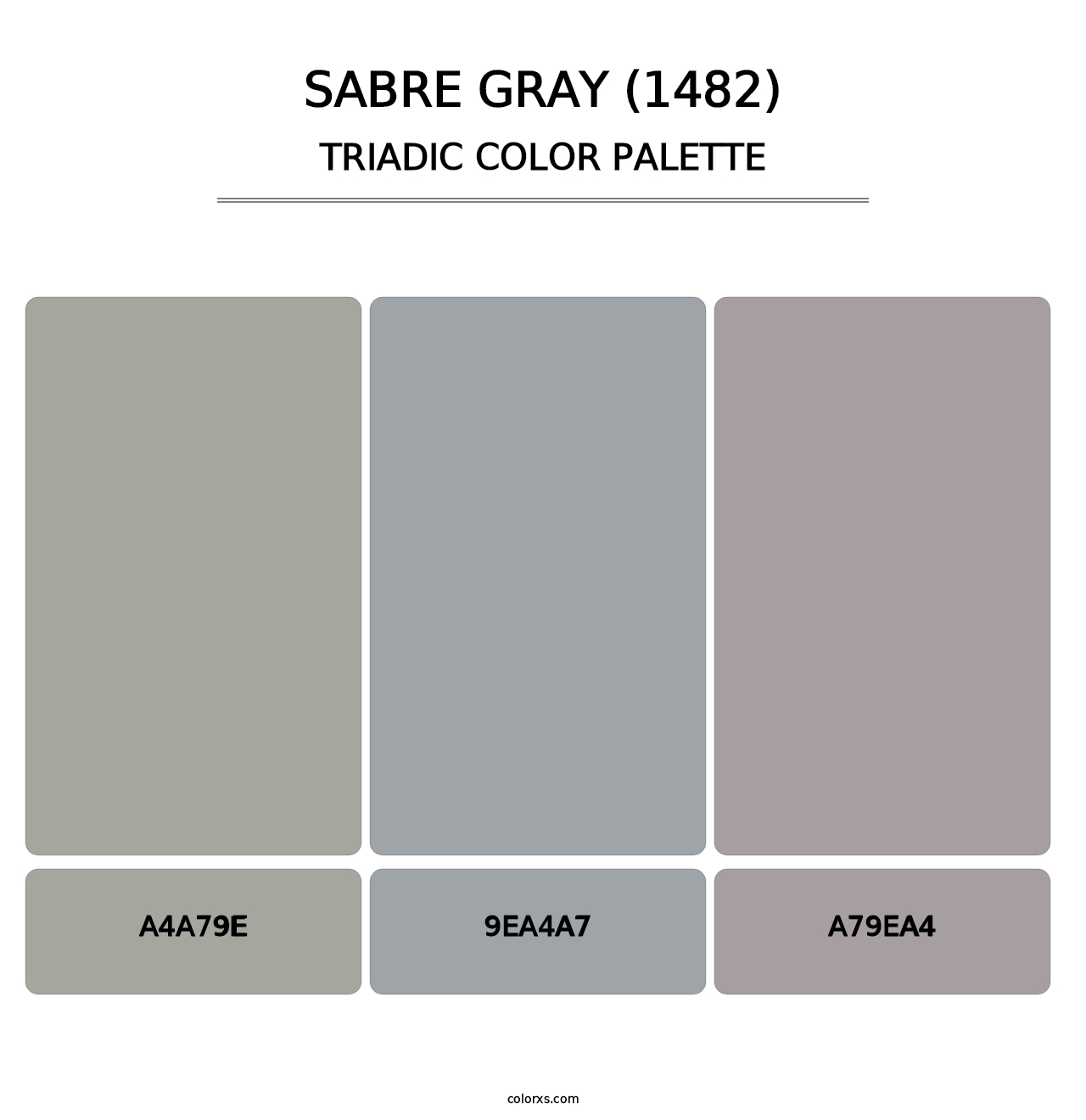 Sabre Gray (1482) - Triadic Color Palette