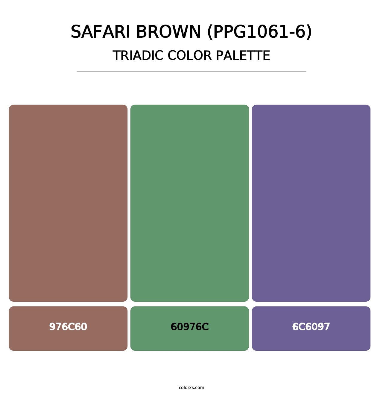 Safari Brown (PPG1061-6) - Triadic Color Palette