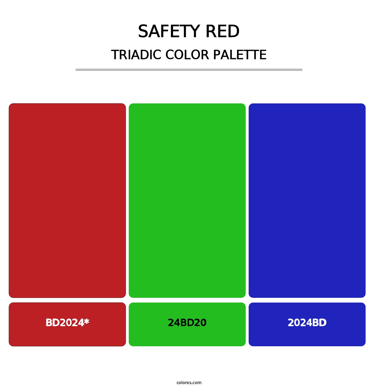 Safety Red - Triadic Color Palette
