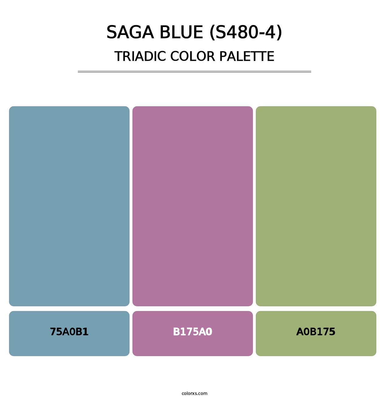 Saga Blue (S480-4) - Triadic Color Palette
