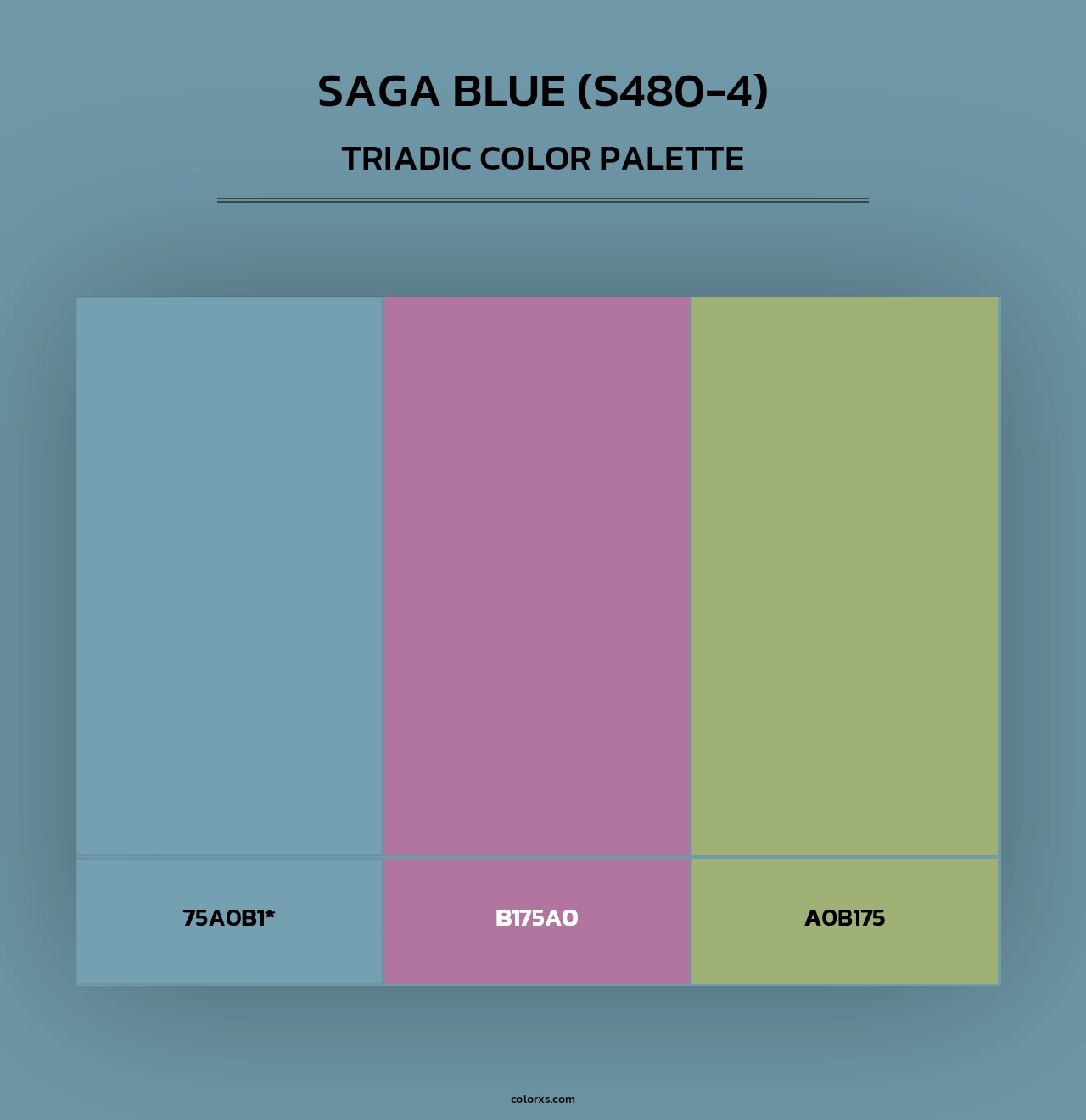 Saga Blue (S480-4) - Triadic Color Palette