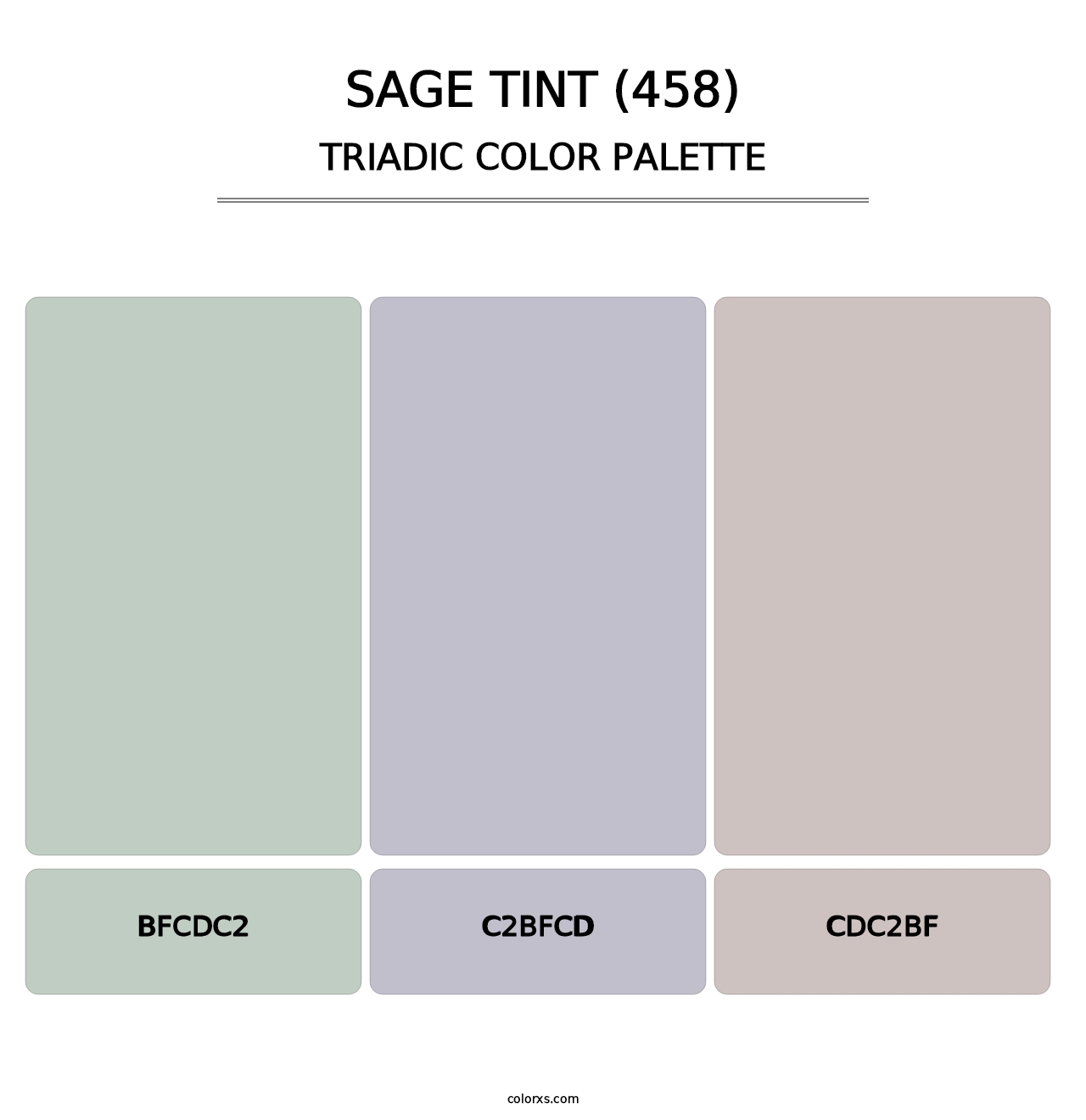 Sage Tint (458) - Triadic Color Palette