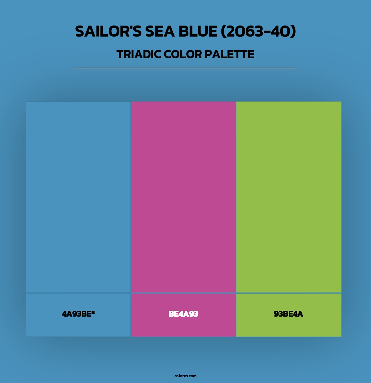 Sailor's Sea Blue (2063-40) - Triadic Color Palette
