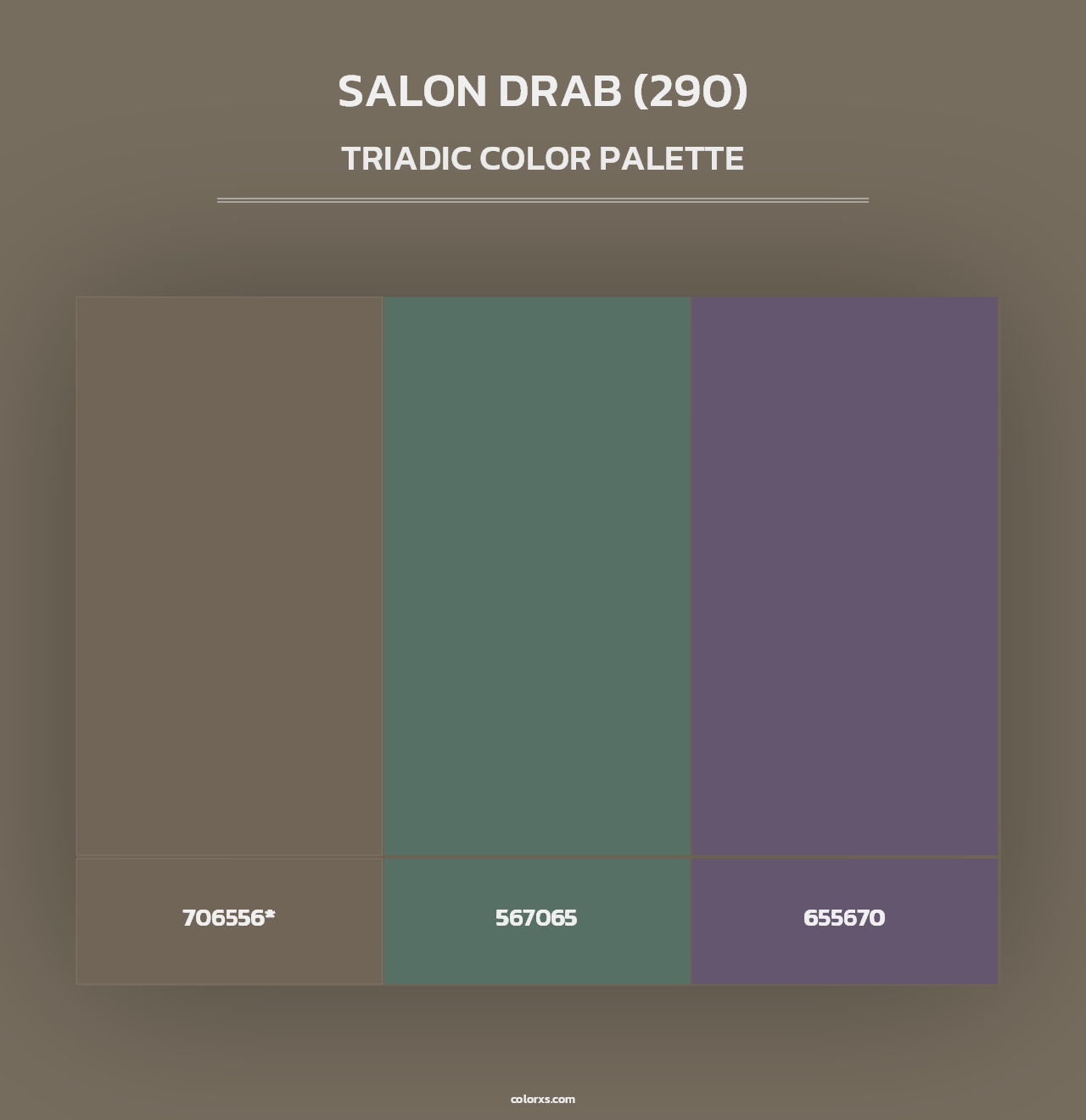 Salon Drab (290) - Triadic Color Palette