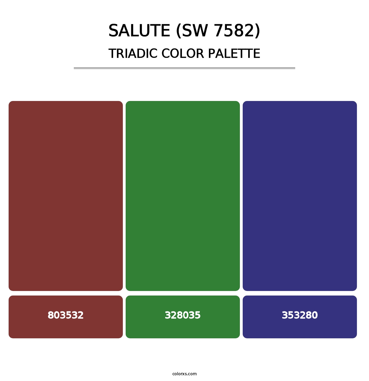 Salute (SW 7582) - Triadic Color Palette