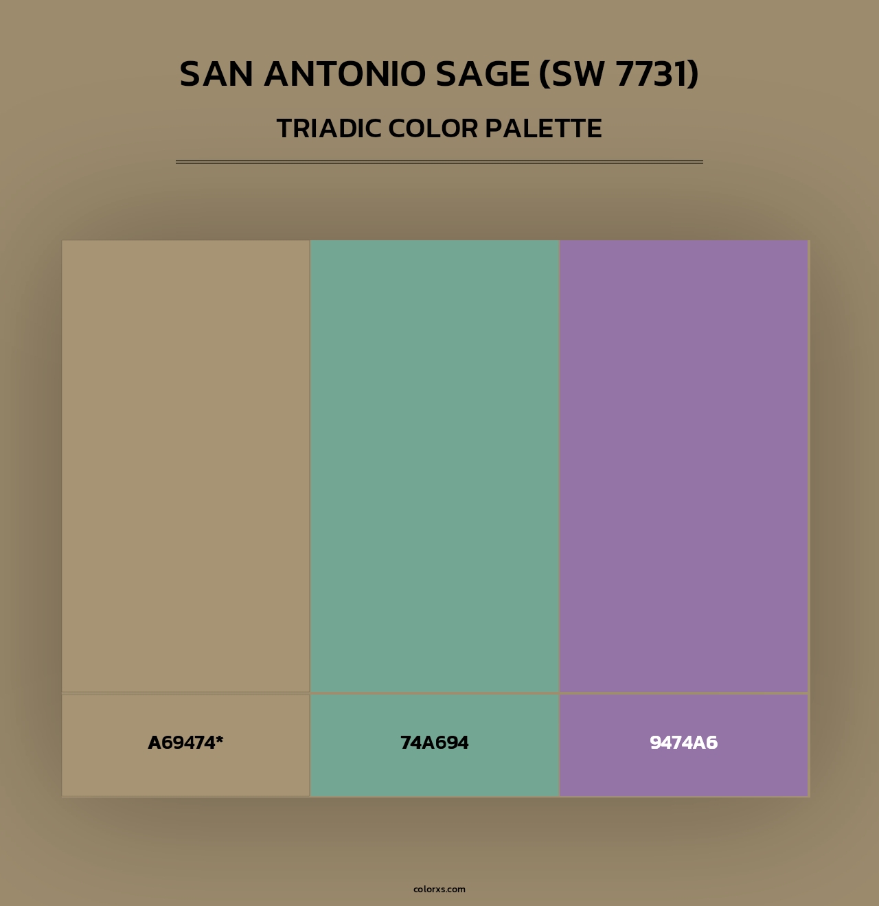 San Antonio Sage (SW 7731) - Triadic Color Palette