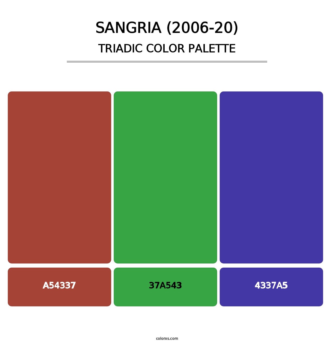 Sangria (2006-20) - Triadic Color Palette