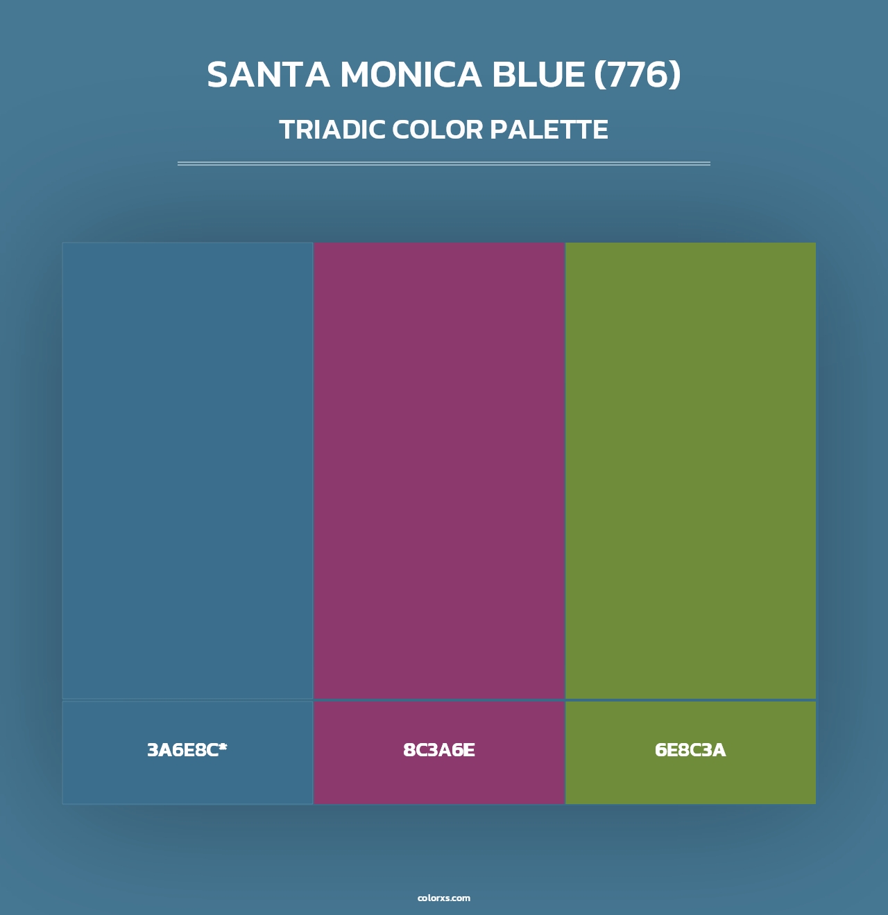 Santa Monica Blue (776) - Triadic Color Palette