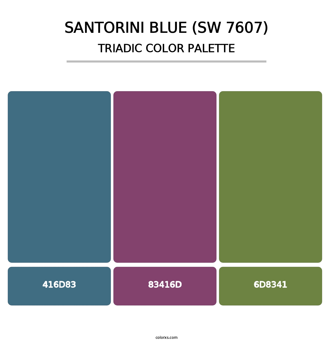 Santorini Blue (SW 7607) - Triadic Color Palette