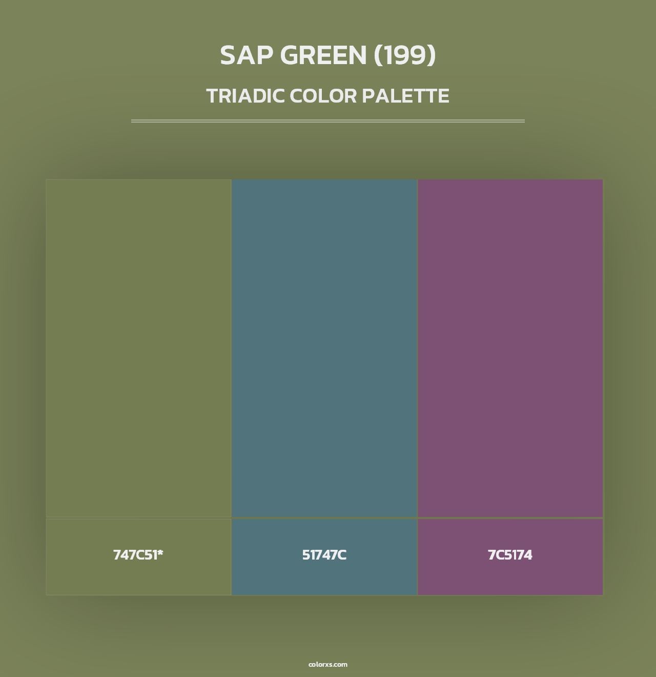 Sap Green (199) - Triadic Color Palette