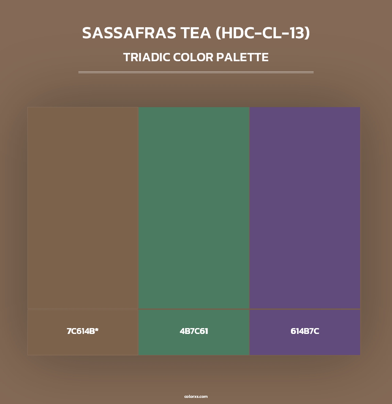 Sassafras Tea (HDC-CL-13) - Triadic Color Palette