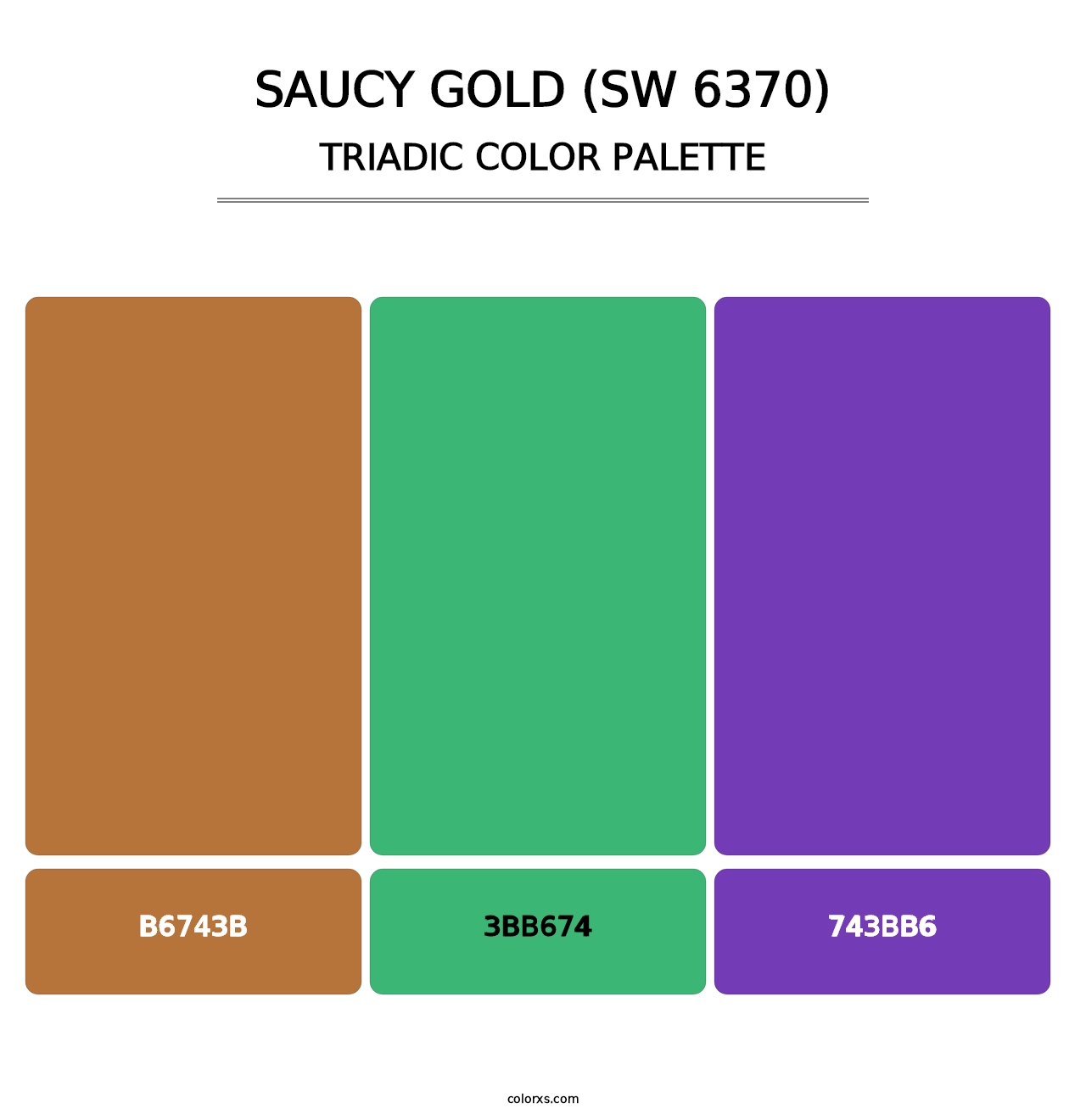 Saucy Gold (SW 6370) - Triadic Color Palette