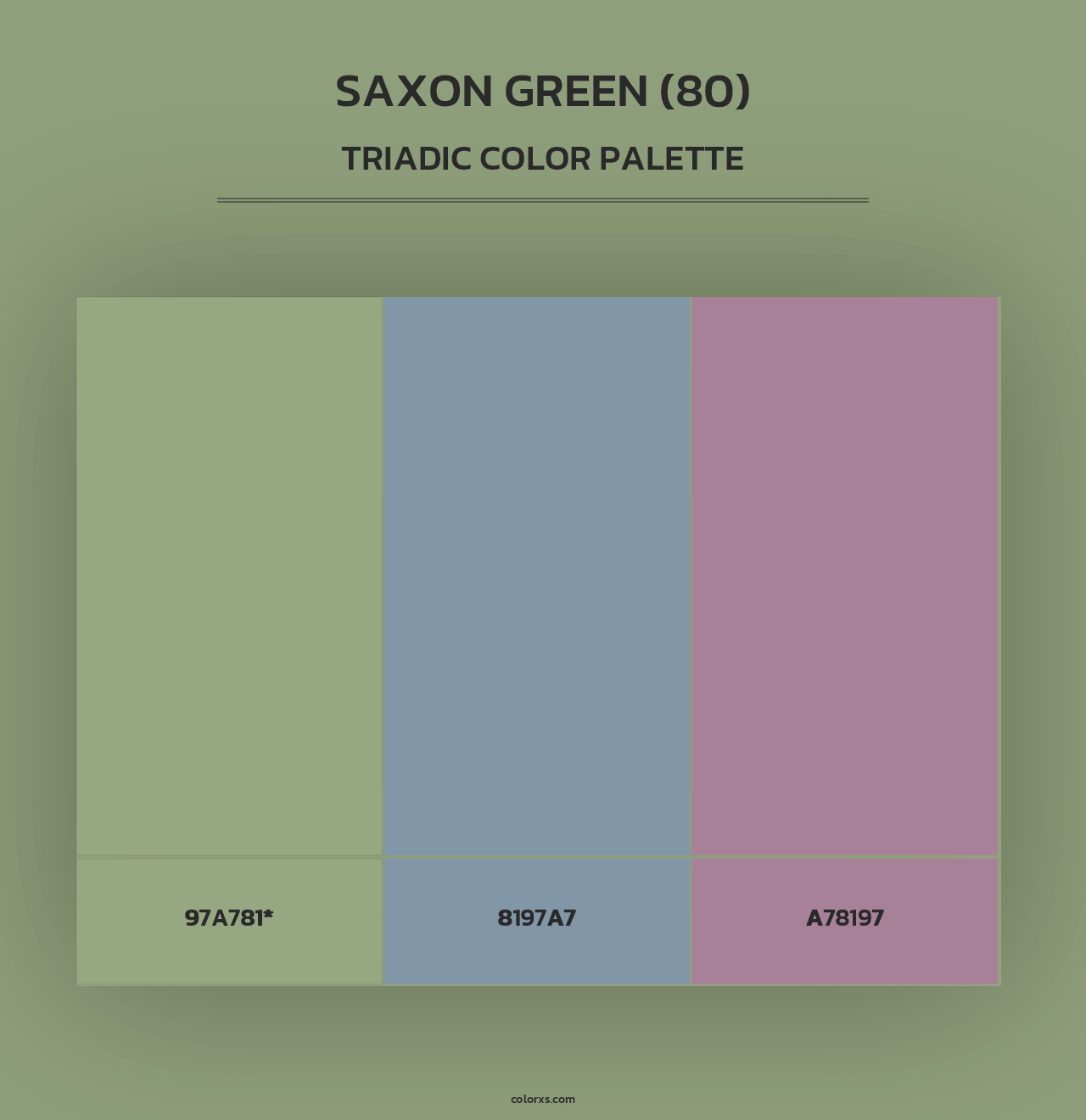 Saxon Green (80) - Triadic Color Palette