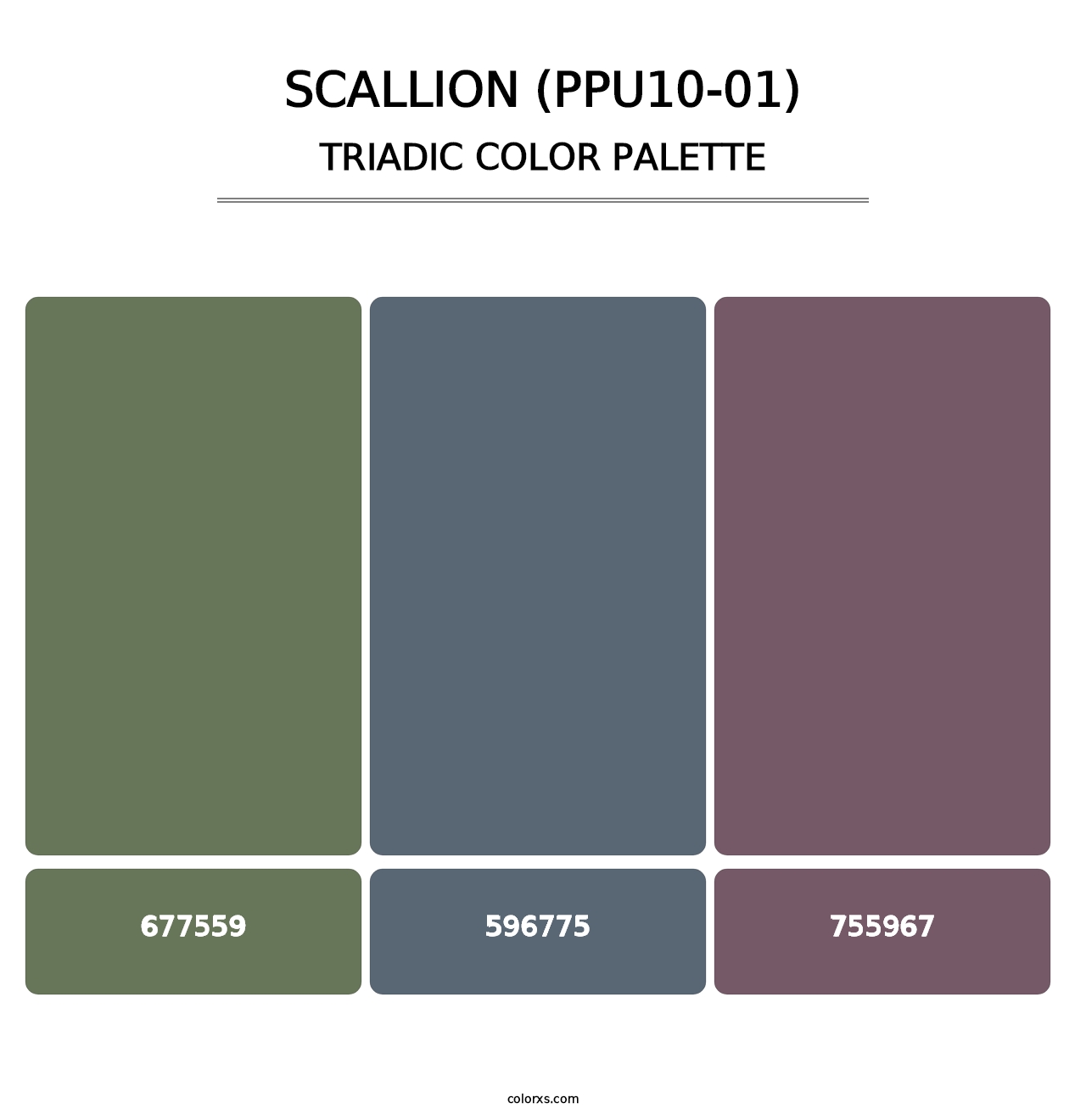 Scallion (PPU10-01) - Triadic Color Palette