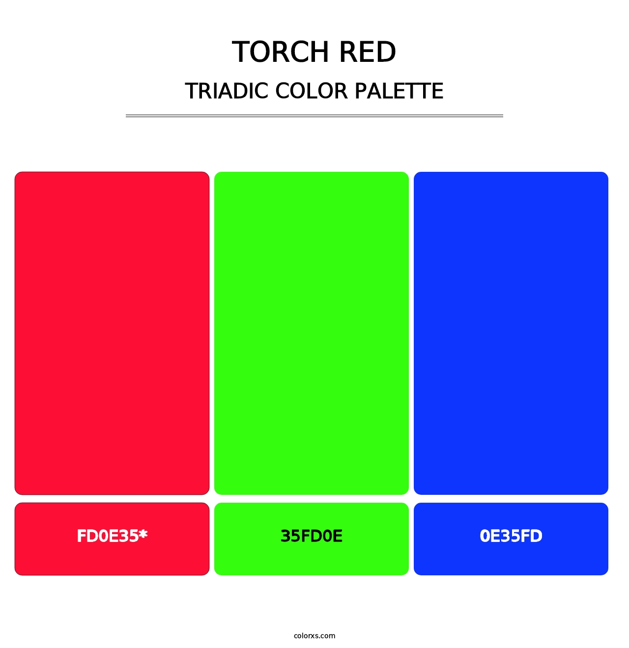 Torch Red - Triadic Color Palette