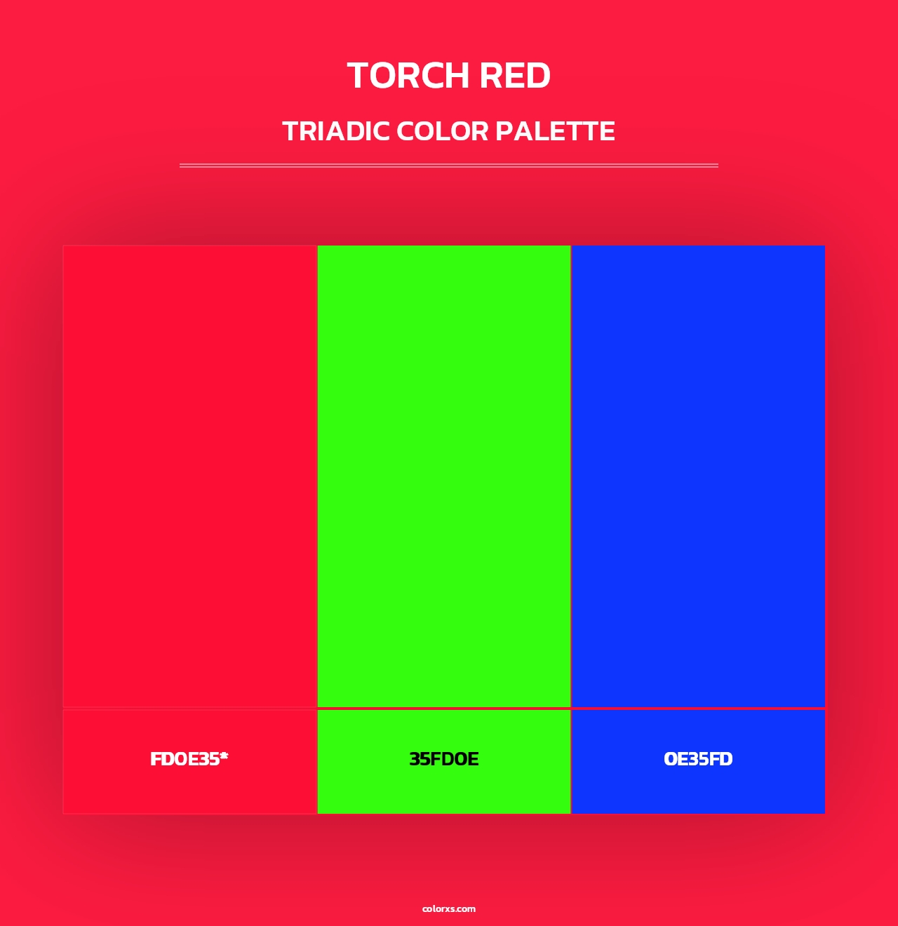 Torch Red - Triadic Color Palette