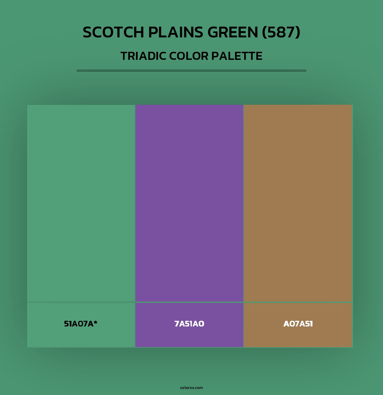 Scotch Plains Green (587) - Triadic Color Palette