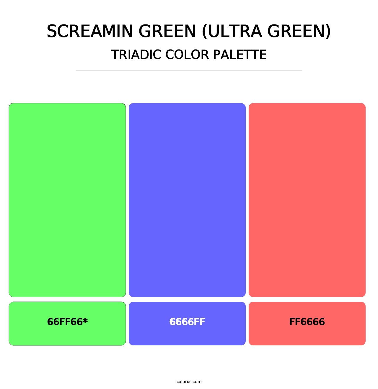 Screamin Green (Ultra Green) - Triadic Color Palette