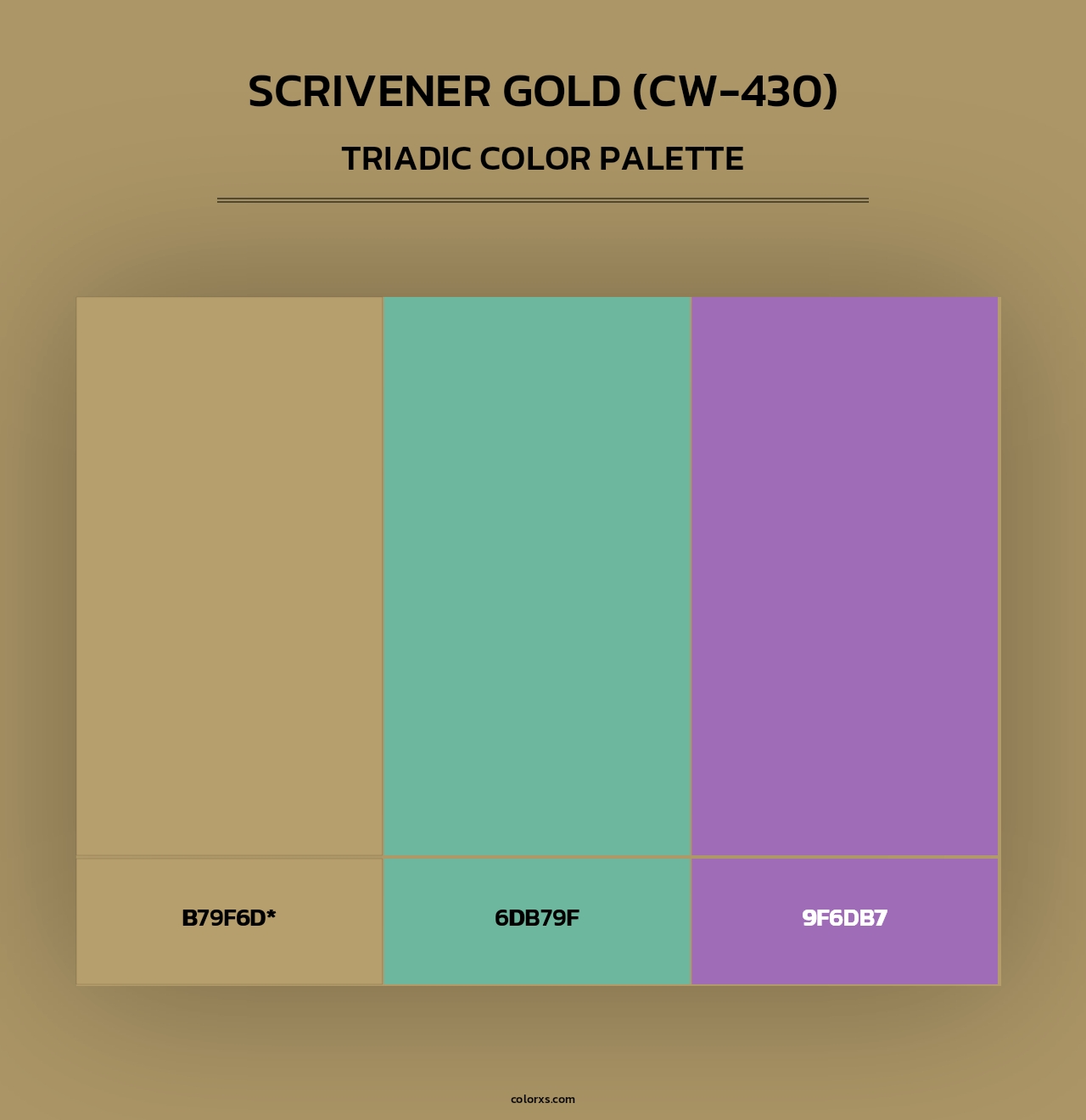 Scrivener Gold (CW-430) - Triadic Color Palette