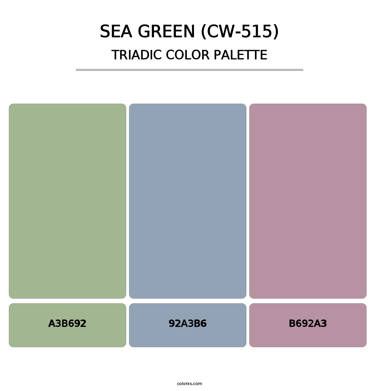 Sea Green (CW-515) - Triadic Color Palette