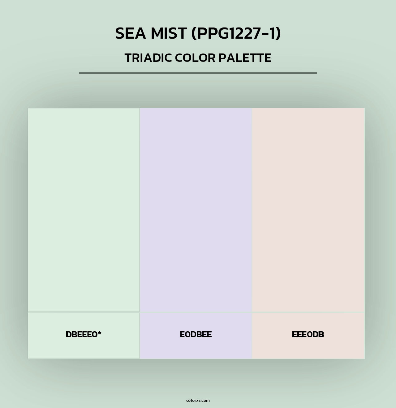 Sea Mist (PPG1227-1) - Triadic Color Palette