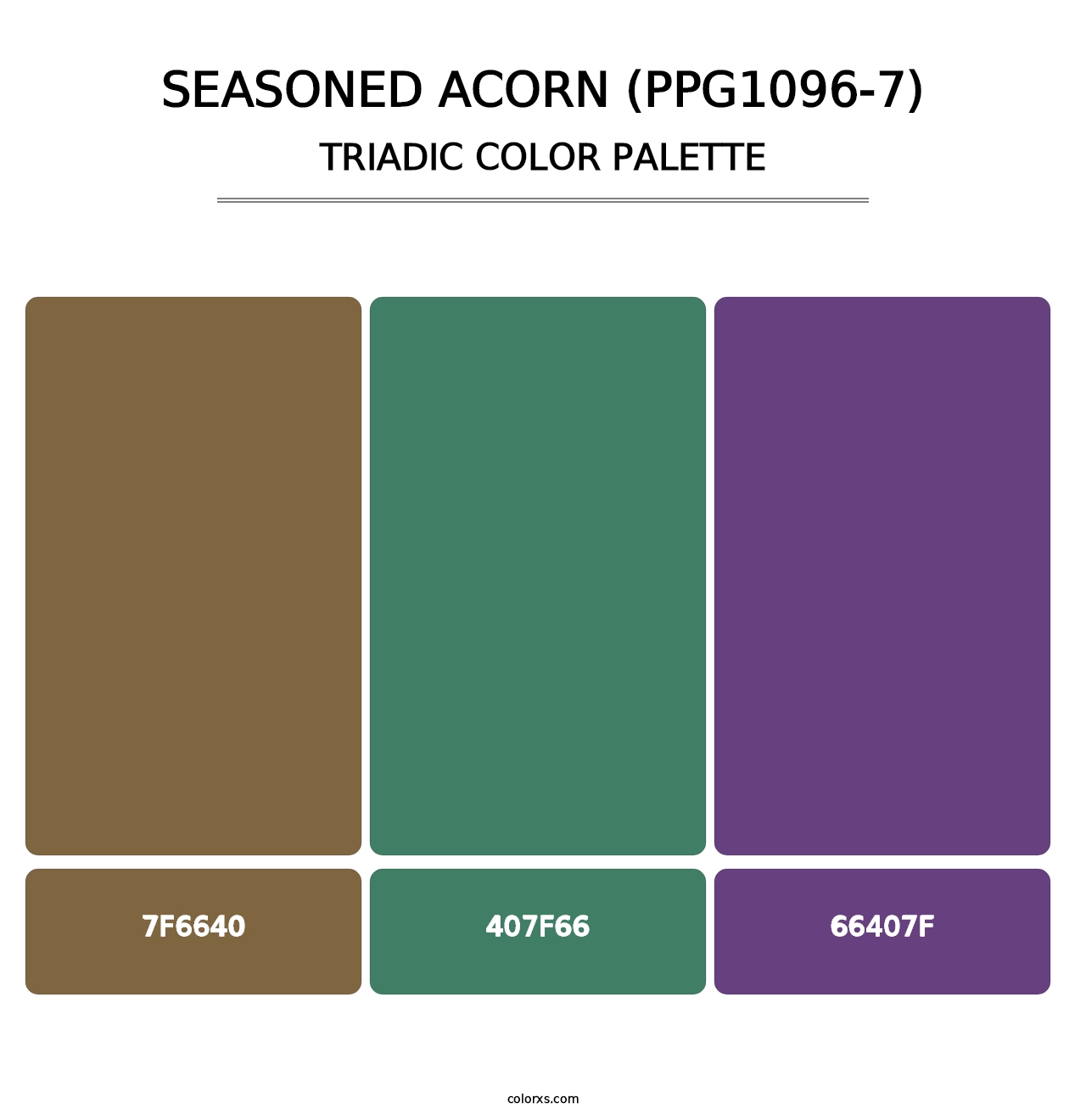 Seasoned Acorn (PPG1096-7) - Triadic Color Palette