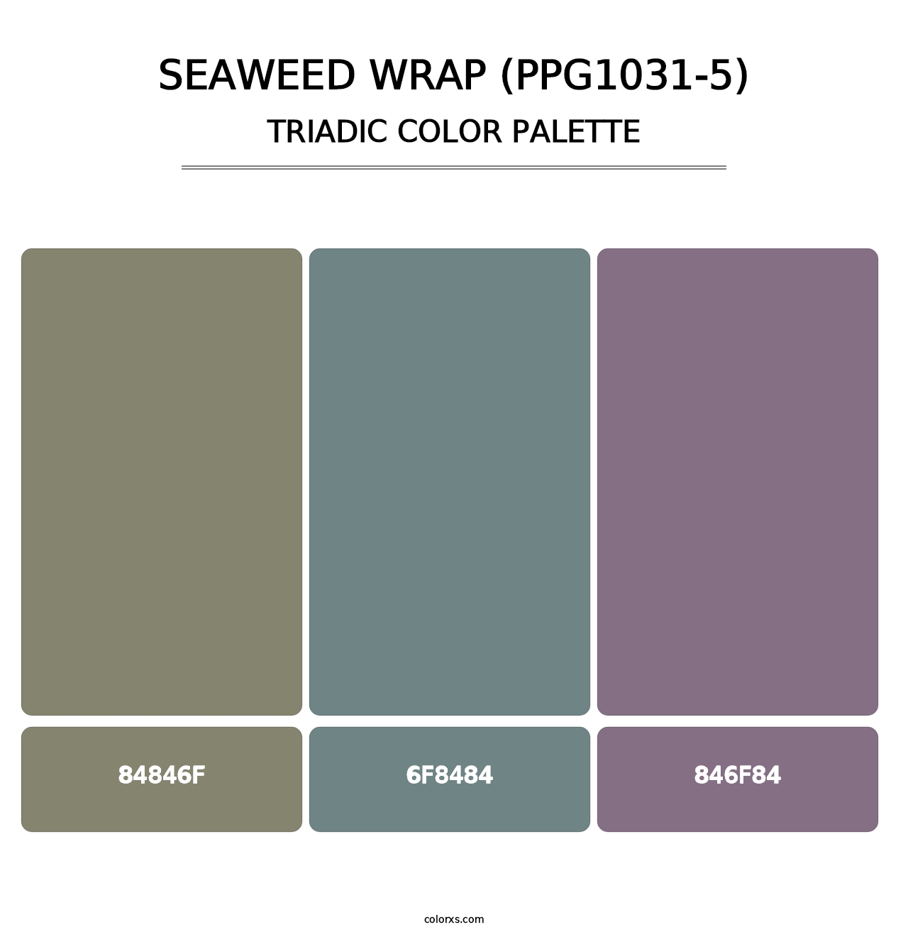 Seaweed Wrap (PPG1031-5) - Triadic Color Palette