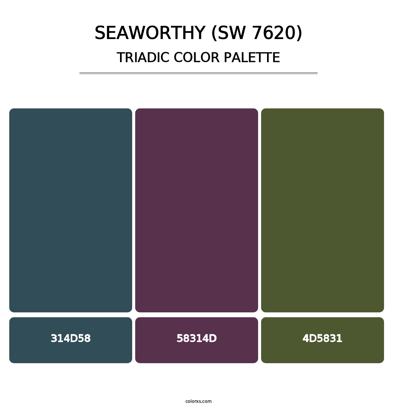 Seaworthy (SW 7620) - Triadic Color Palette