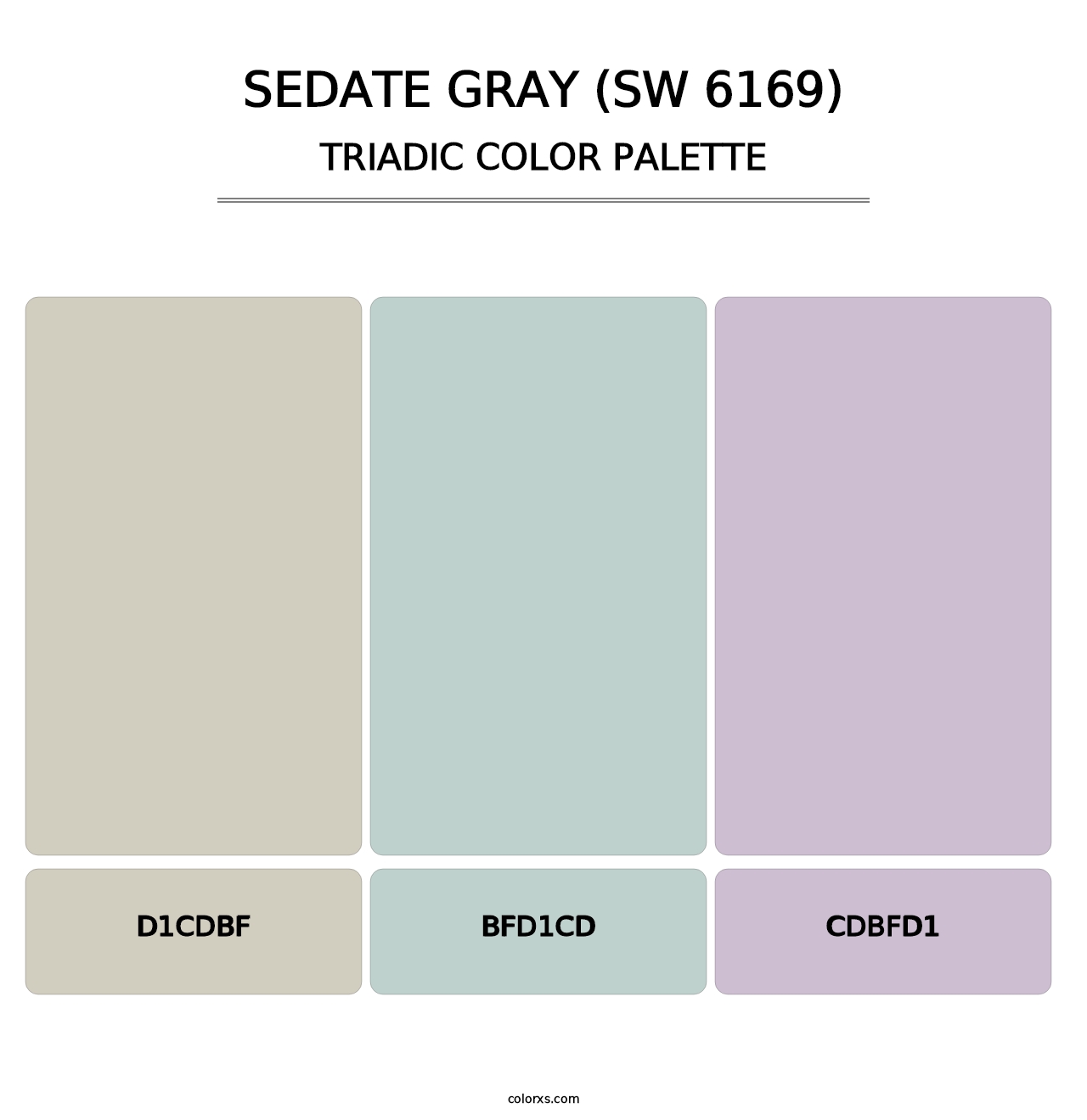 Sedate Gray (SW 6169) - Triadic Color Palette
