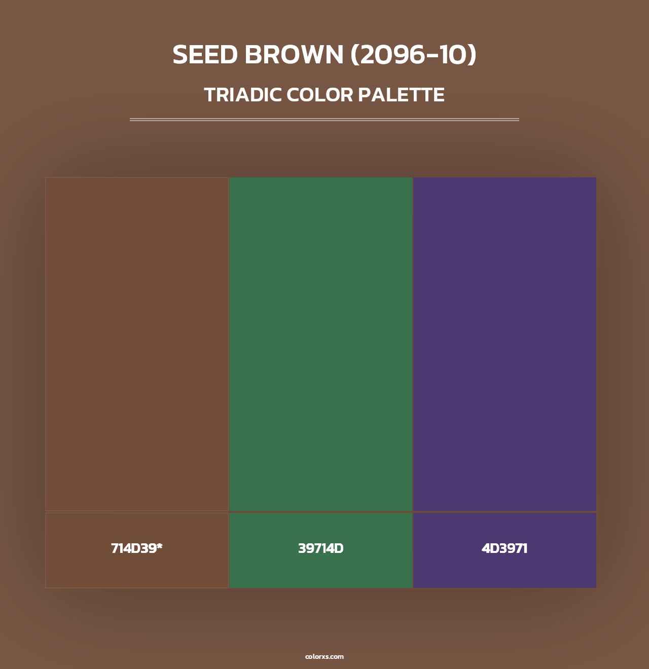 Seed Brown (2096-10) - Triadic Color Palette