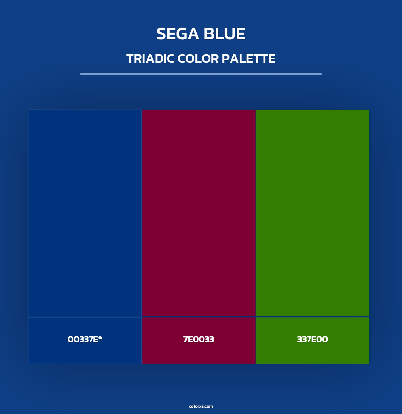 Sega Blue - Triadic Color Palette