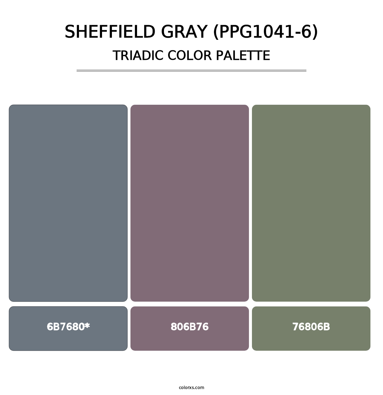 Sheffield Gray (PPG1041-6) - Triadic Color Palette