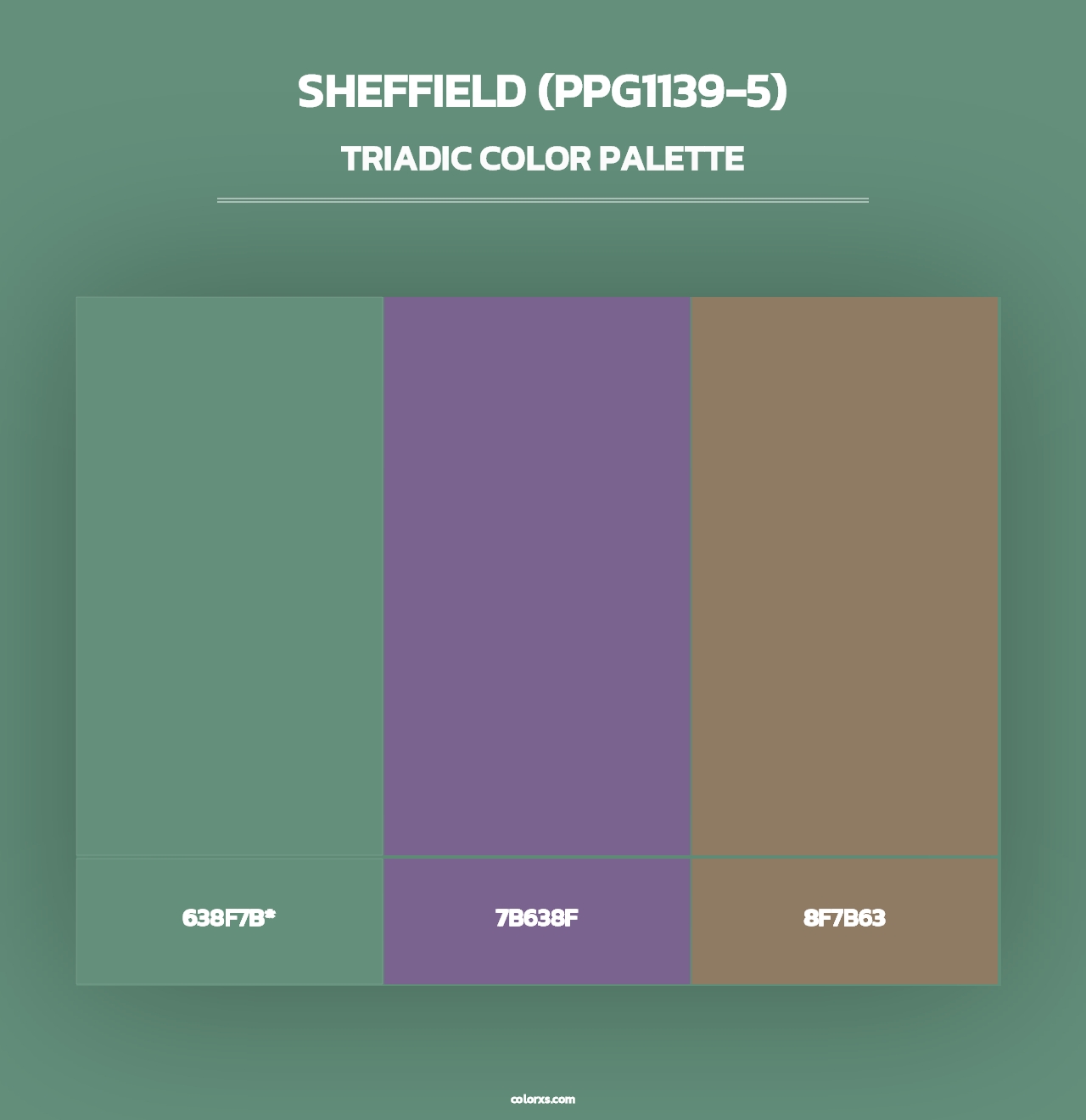 Sheffield (PPG1139-5) - Triadic Color Palette