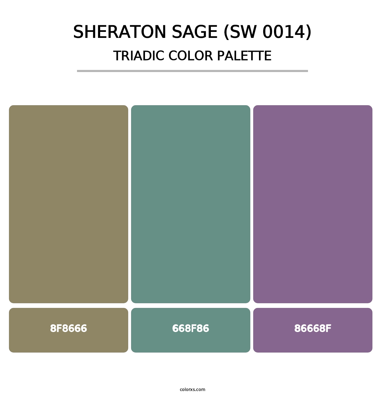 Sheraton Sage (SW 0014) - Triadic Color Palette