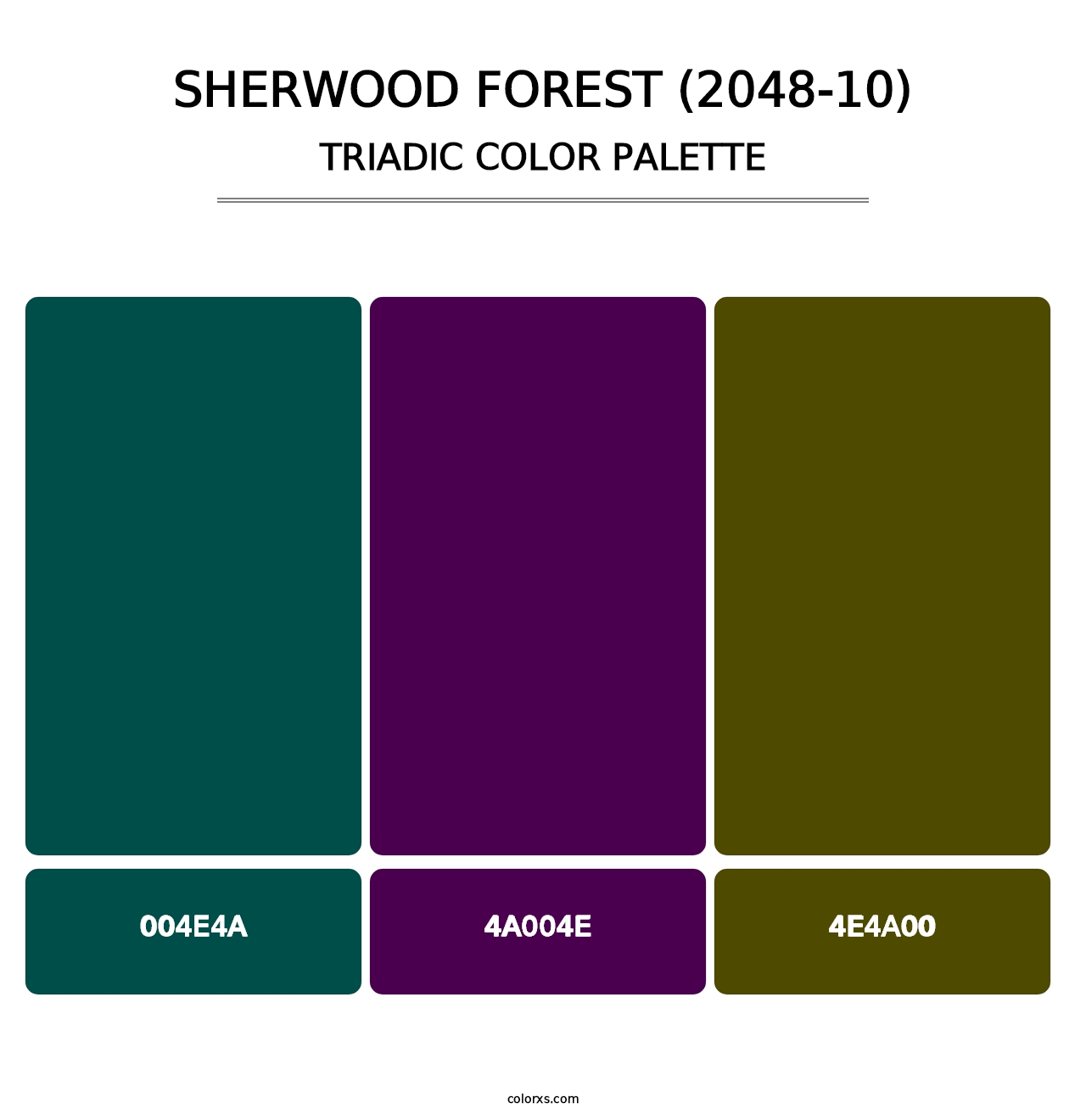 Sherwood Forest (2048-10) - Triadic Color Palette