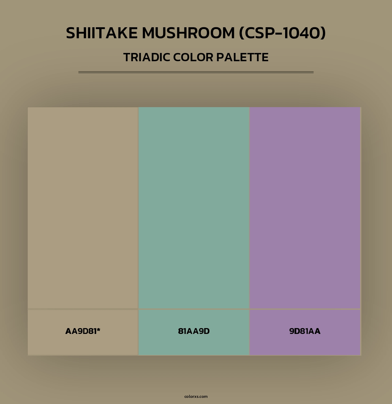 Shiitake Mushroom (CSP-1040) - Triadic Color Palette