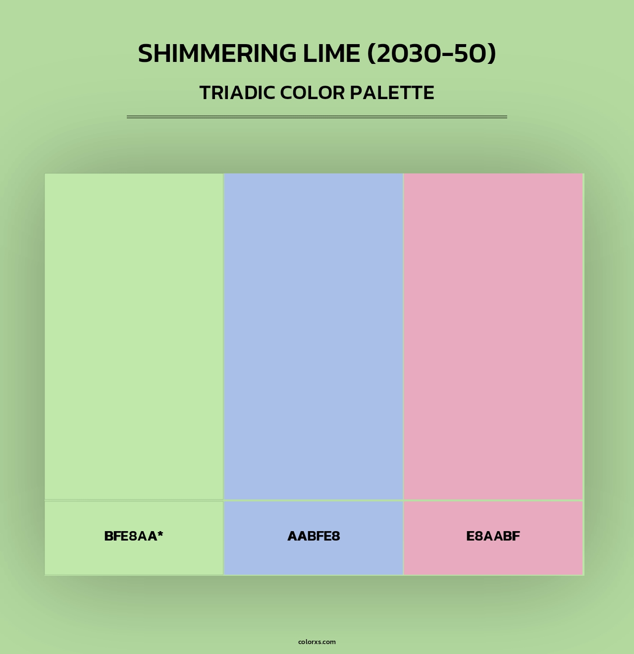 Shimmering Lime (2030-50) - Triadic Color Palette