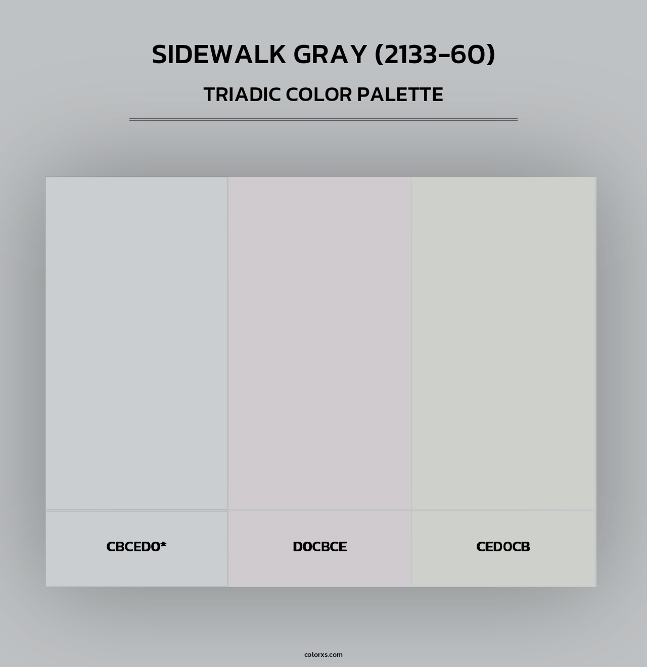 Sidewalk Gray (2133-60) - Triadic Color Palette