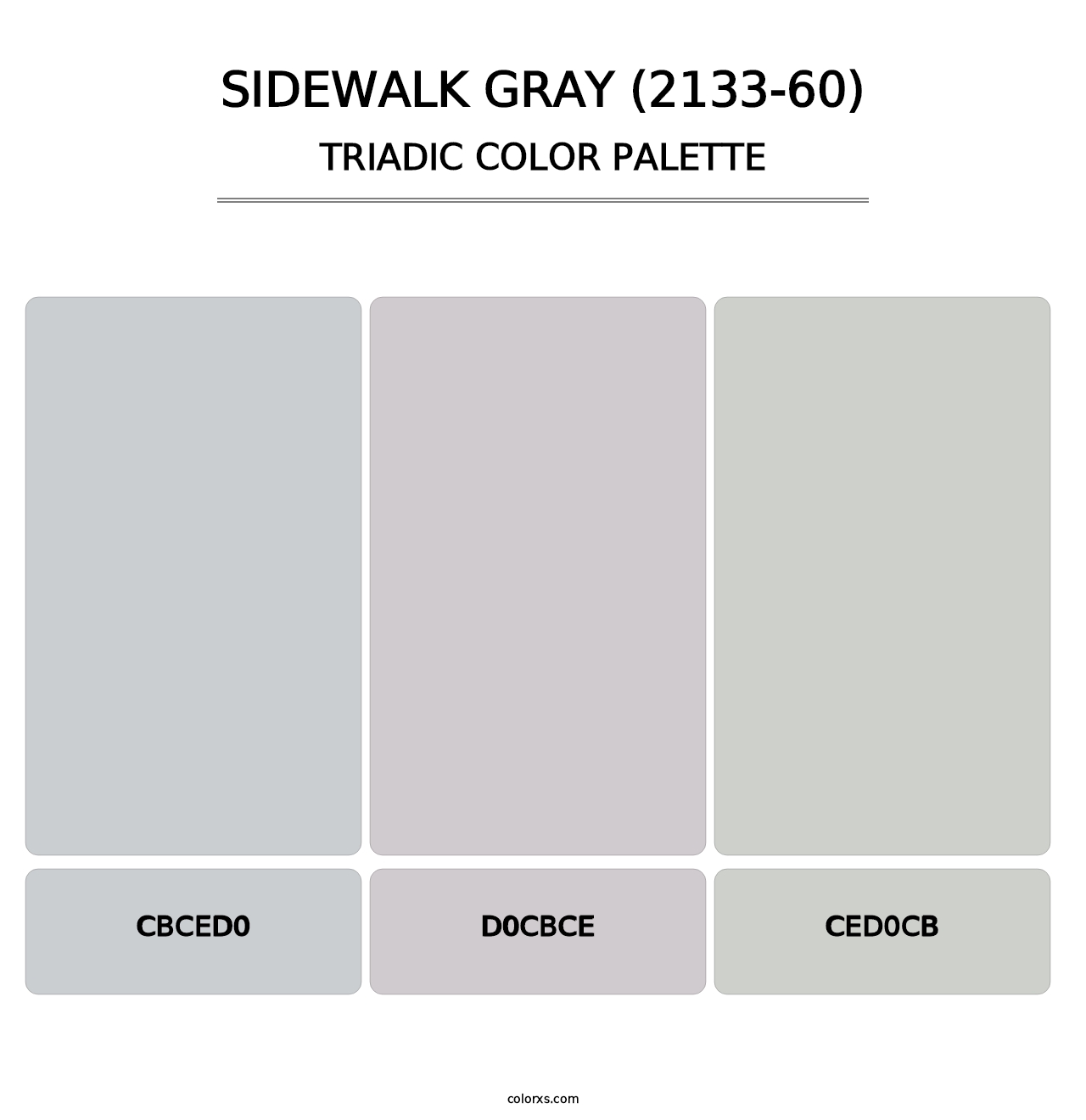Sidewalk Gray (2133-60) - Triadic Color Palette