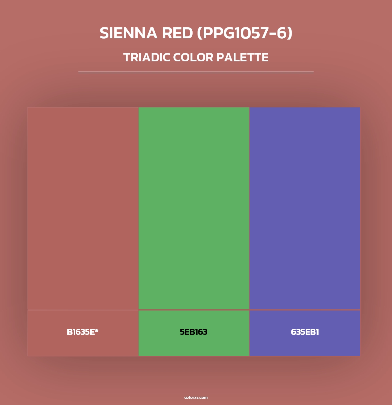 Sienna Red (PPG1057-6) - Triadic Color Palette