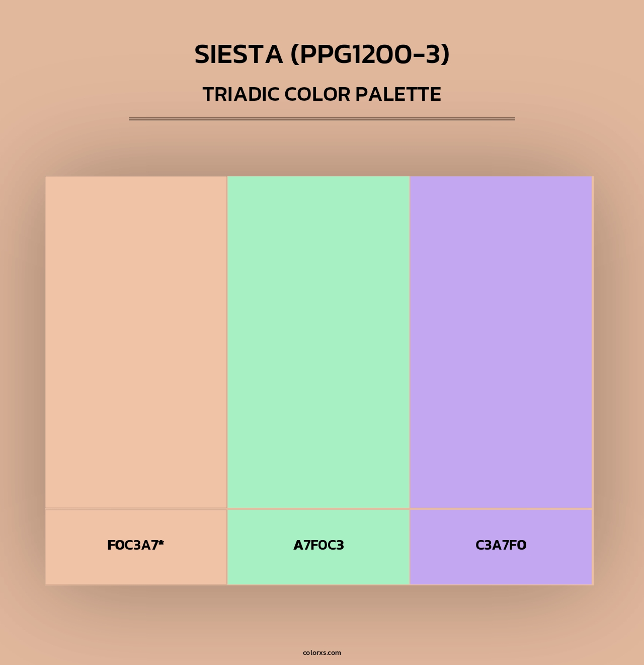 Siesta (PPG1200-3) - Triadic Color Palette