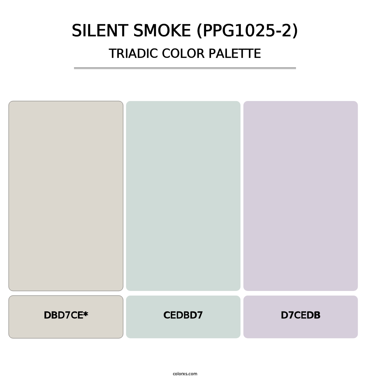 Silent Smoke (PPG1025-2) - Triadic Color Palette