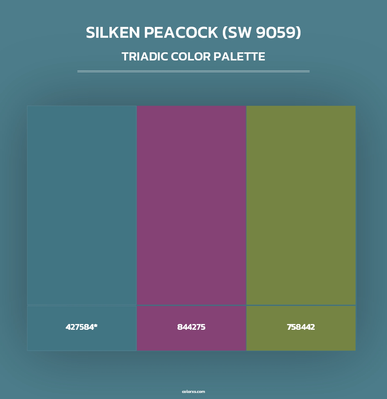 Silken Peacock (SW 9059) - Triadic Color Palette