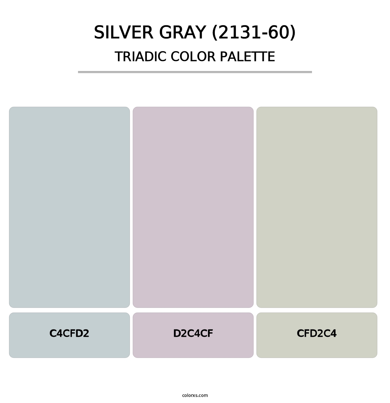 Silver Gray (2131-60) - Triadic Color Palette