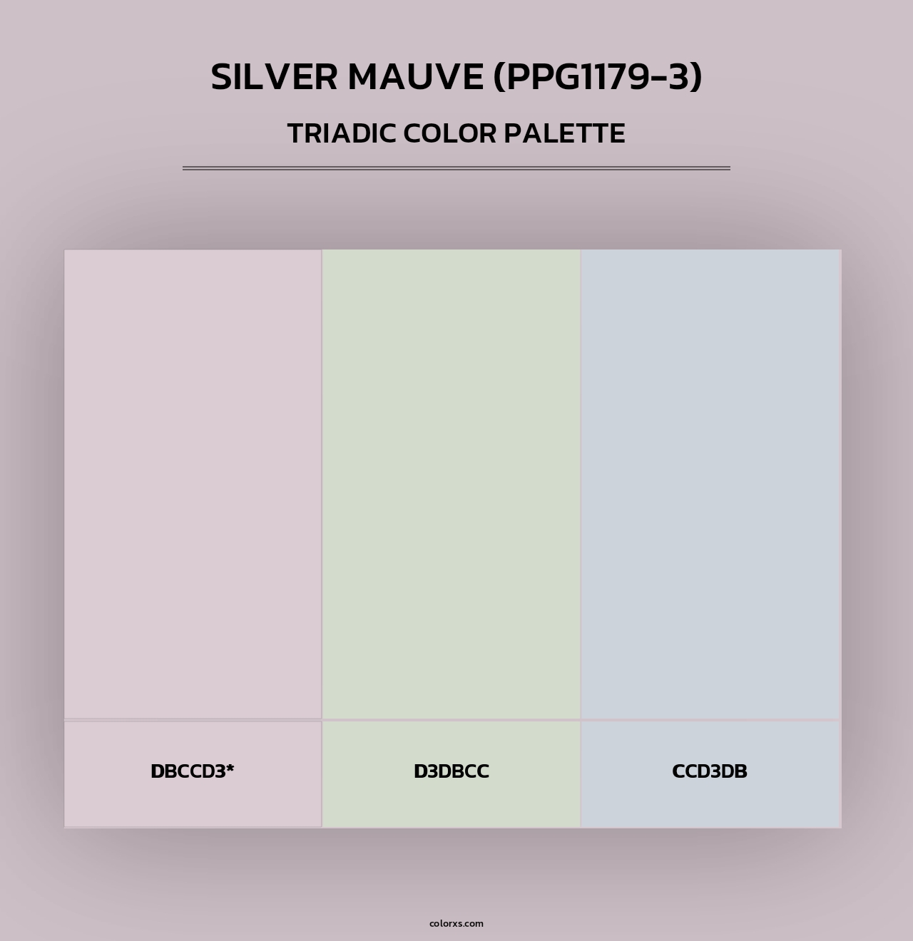 Silver Mauve (PPG1179-3) - Triadic Color Palette