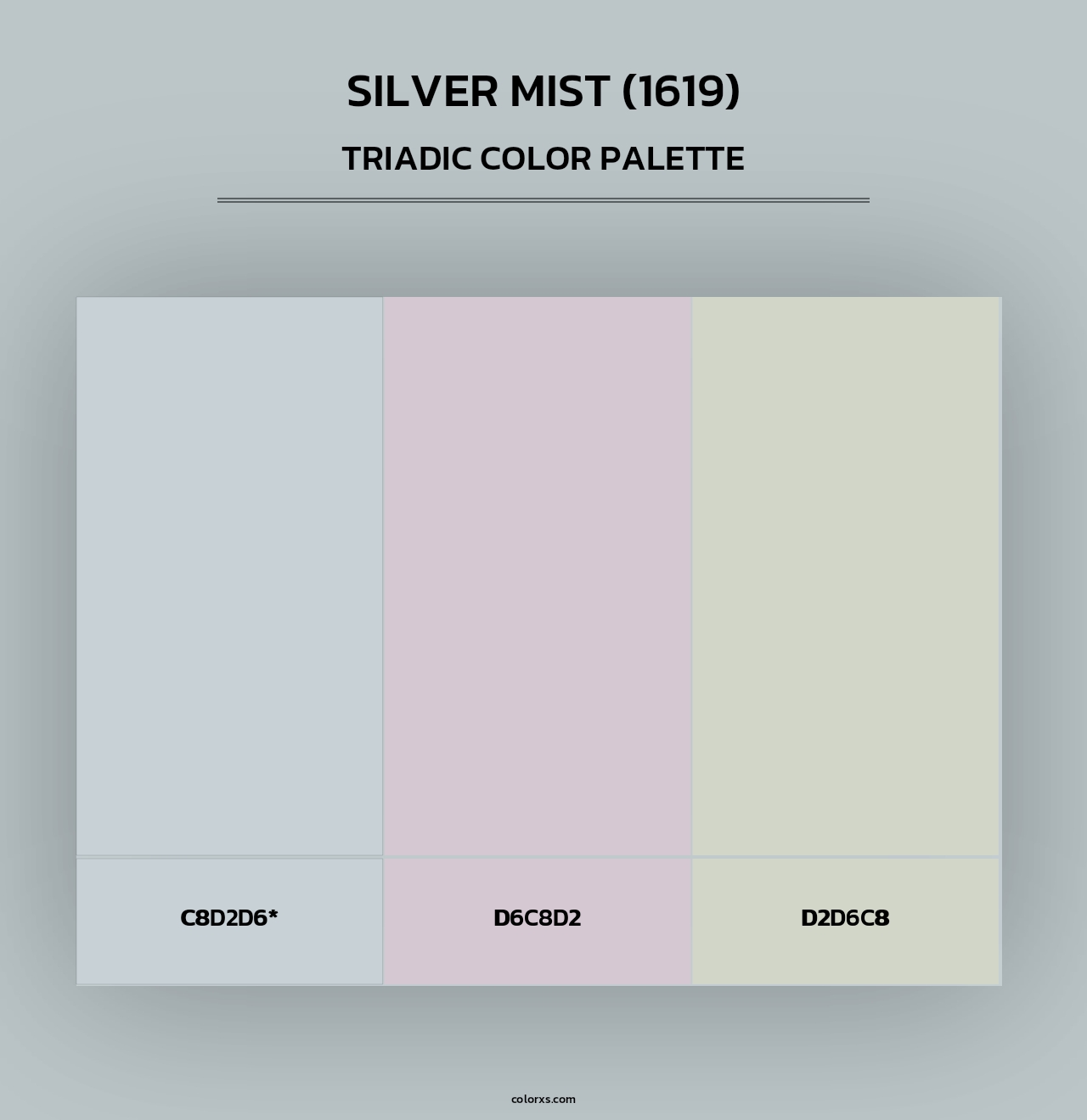 Silver Mist (1619) - Triadic Color Palette