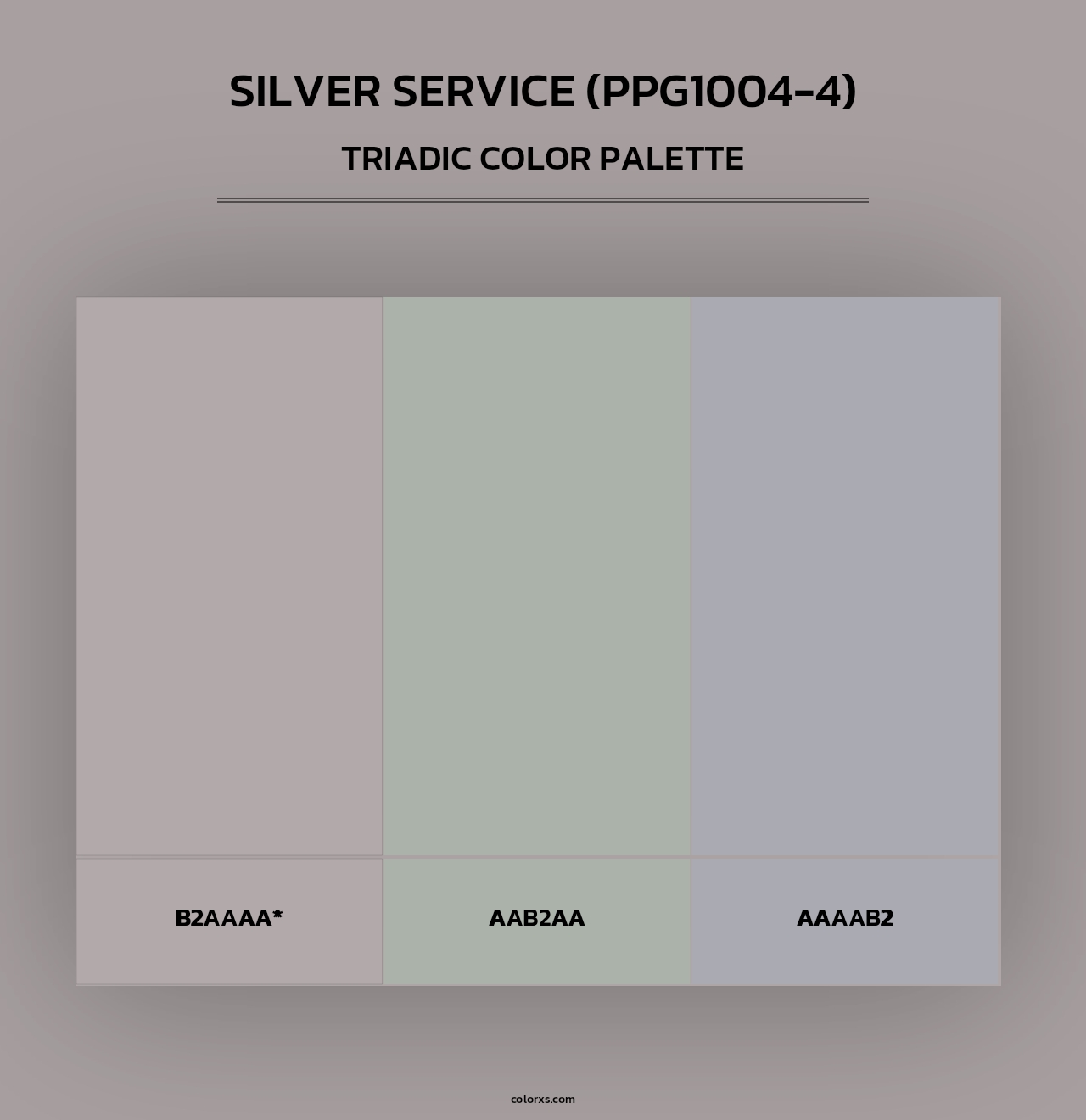 Silver Service (PPG1004-4) - Triadic Color Palette