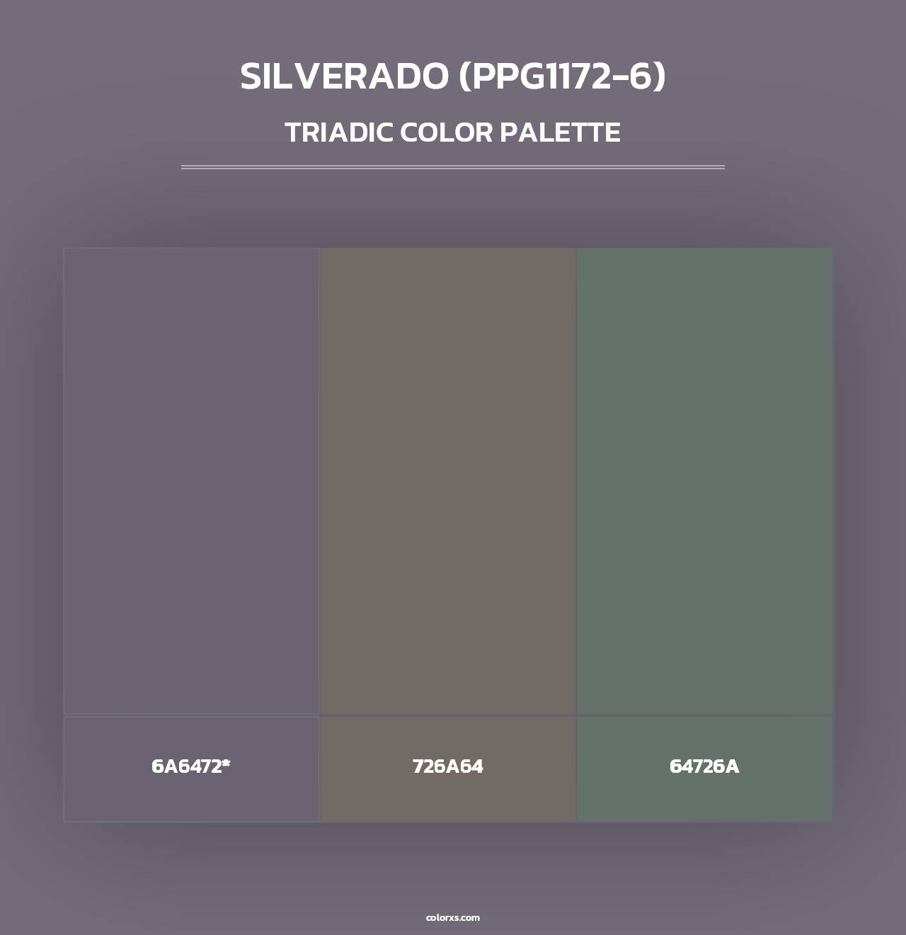 Silverado (PPG1172-6) - Triadic Color Palette