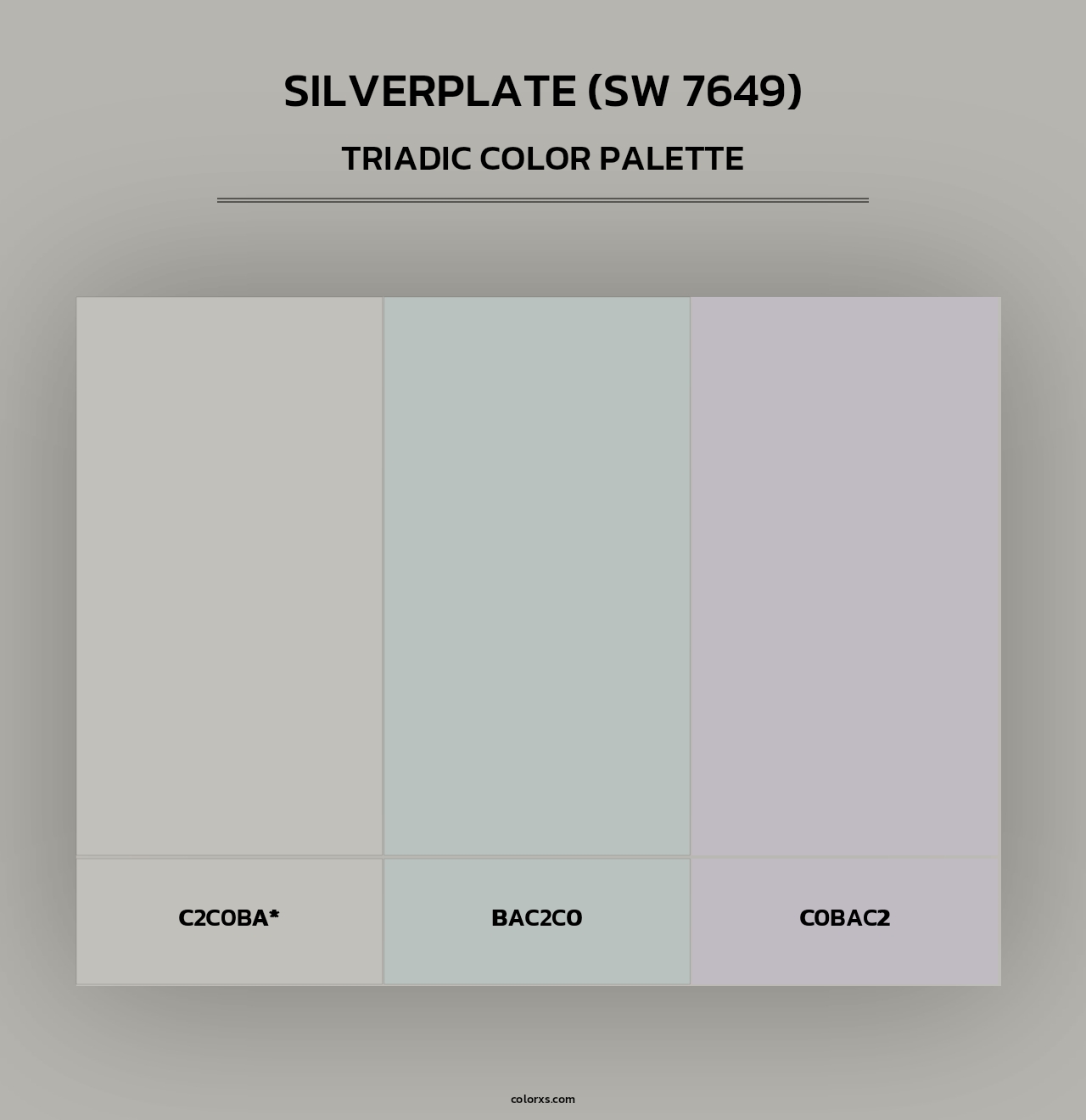 Silverplate (SW 7649) - Triadic Color Palette