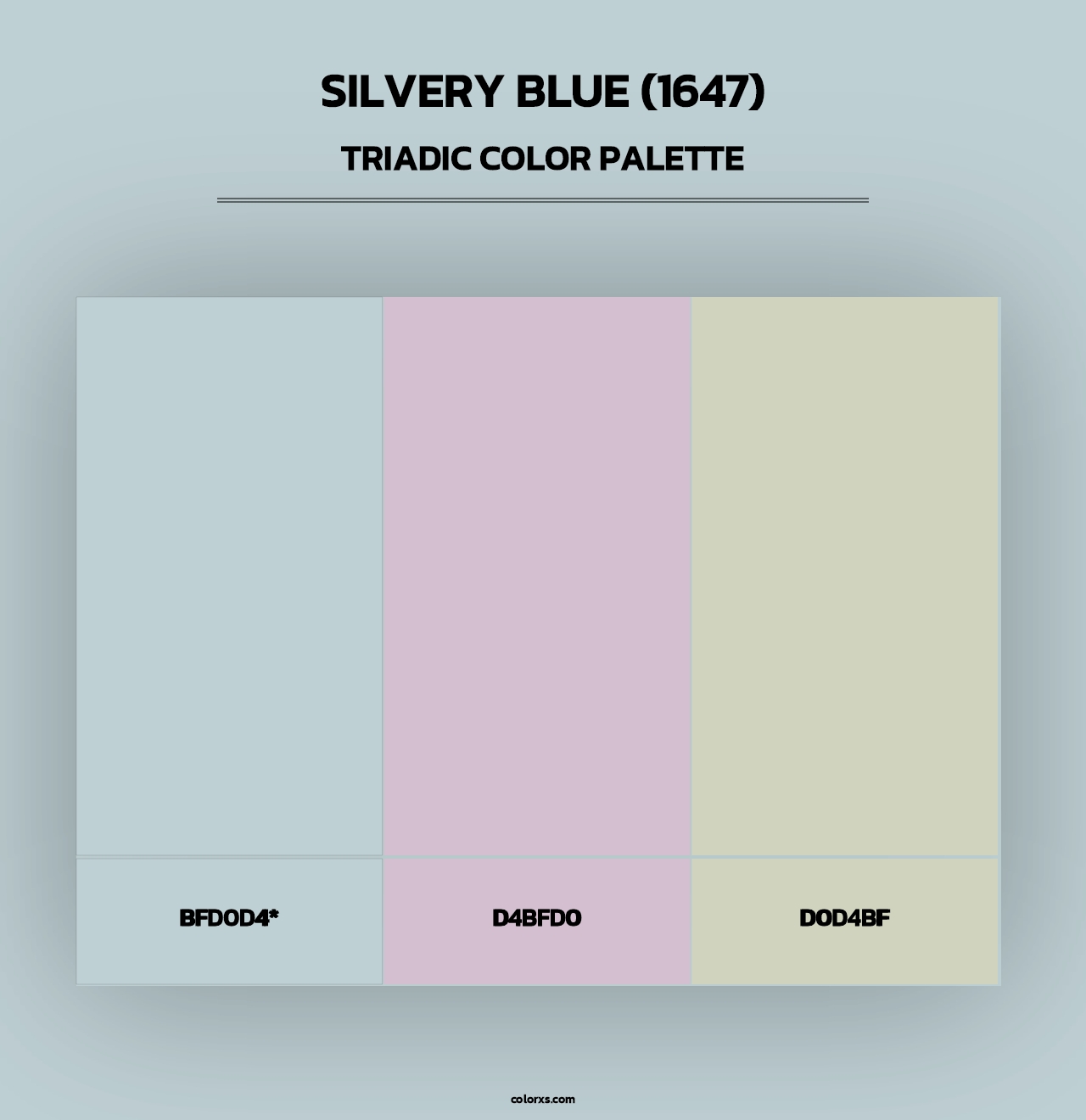 Silvery Blue (1647) - Triadic Color Palette